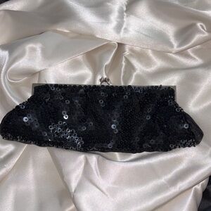 Chic Black Sequin Clutch